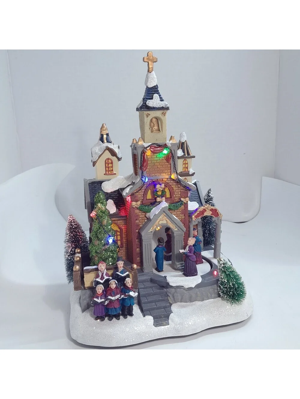 Avon Holiday Blessings Church lighted Fiber Optic Christmas village 2012 chapel